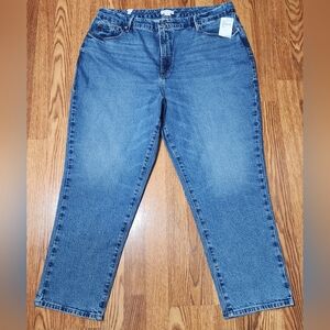 Good American Straight Leg Blue Jeans